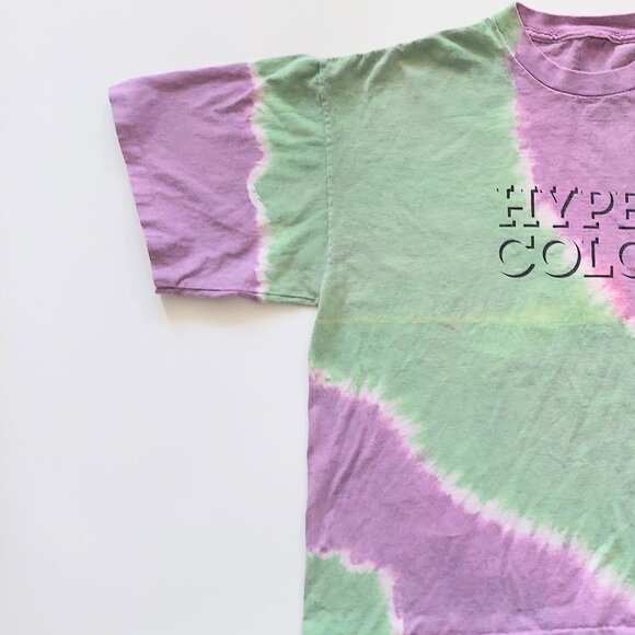 HYPERCOLOR Generra T Shirt L XL Purple Green Tie Dye Vintage 90s Single Stitch - Picture 2 of 4